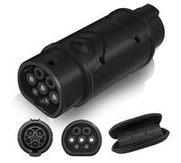 EVPEIWE EV Adaptateur de Câble de Charge Type 1 à Type 2 Véhicule Électrique,16/32A EV Connecter de Chargeur(SAE J1772 à IEC62196 EVs) avec Sac de Rangement, Compatible Auto Standard EU