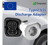 EVqiaoyi Adaptador de Descarregamento Type2 V2L 16A 3.5KW, Plugue de Descarregamento para Carro Type2 com Tomada UE, Para Acampamento, Compatível com BYD Jaecoo MG e Renault for Xpeng G6