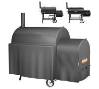 EVRBUL Housse de cadre de fumeur compatible avec Oklahoma Joe's Longhorn Highland Offset Smoker, housse de barbecue imperméable extérieure, housse de barbecue Heavy Duty 420D, 162L x 93l x 142H