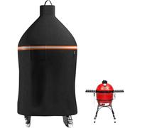 EVRBUL Housse de protection pour barbecue au charbon de bois d'extérieur 420D robuste avec boucle coupe-vent et trou de ventilation, compatible avec le barbecue à charbon et fumoir Kamado Joe en