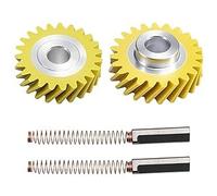 EVRBUL Lot de 2 roues de mixage et 2 balais de charbon compatibles avec les mélangeurs Whirlpool et KitchenAid. Numéros de pièces de rechange : W10112253, W10380496, 4162897, 4169830, WPW10112253