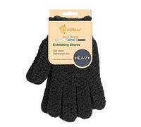 Evridwear Paire de Gants Exfoliants Double Texture pour Bain, Douche, Spa, Massage et Gommages Corporels - Élimination des Cellules Mortes, Avec Boucle de Suspension