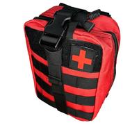 EVS SAFETY Sac pratique - Trousse de premiers secours, sac tactique pour police, sécurité ou pour le camping, la chasse, la randonnée | Sac avec plusieurs compartiments en cinq couleurs, rouge, 21x 15