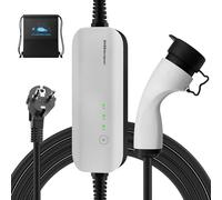 EVSEdesigner Chargeur EV Type 2 Schuko Portable Wallbox avec Sac de Transport pour Tous Les véhicules électriques et Hybrides Rechargeables 3.6kW 10/13/16Amp 6 Mètres Monophasé