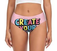 EVSvcxz Create Your Sunshine Art Words Print Sous-vêtements pour femmes, slip doux, respirant, couverture complète, culotte extensible, grande taille pour femmes, Noir , M