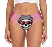 EVSvcxz Culotte de ski pour femme avec imprimé tête de mort et montagne enneigée, culotte extensible douce et respirante, couverture complète, culotte grande taille pour femmes, Noir , 3XL