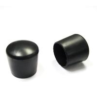 Evt128x4 Round Protective Rubber End Caps For Tube With External Diameter 28 Mm Pack Of 4 Black