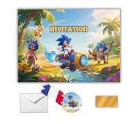 EVTI 10 Cartes d'Invitation Anniversaire thème Hérisson, Invitations Anniversaire hérisson rapide à gratter fille en Français, Invitation Petit hérisson aventureux créative à Gratter avec enveloppe