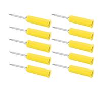 EVTSCAN 10 pièces Broches de sonde arrière de sonde de perçage de Fil pour multimètre Durable PVC Laiton Acier Inoxydable 4mm fiche Banane Broches d'isolation de Conversion 2mm à 4mm (Jaune)