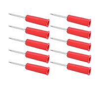 EVTSCAN 10 pièces Broches de sonde arrière de sonde de perçage de Fil pour multimètre Durable PVC Laiton Acier Inoxydable 4mm fiche Banane Broches d'isolation de Conversion 2mm à 4mm (Rouge)