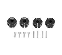 EVTSCAN Aluminium Adaptateur de moyeu de Roue Hexagonal léger en Aluminium Long Dur 4,0 mm Scx10 CC01 Wraith 90027 90034 (Schwarz)