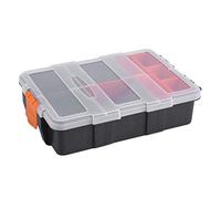 EVTSCAN Boîte de rangement pour composants robustes en plastique à deux couches, organisateur de boîtier, boîte à outils pour petites pièces