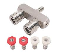 EVTSCAN Buse de Lavage Haute Pression 1/4 Pouces, Connexion Rapide, 5000 PSI, buse de Lavage à Double tête en Acier Inoxydable et 4 Embouts