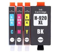 EVTSCAN Cartouche d'encre 4 pièces pour imprimantes HP Officejet 6000 6500 6500 sans Fil 6500A 7000 7500 7500A