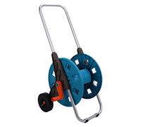 EVTSCAN Chariot de tuyau d'arrosage, avec 2 roues et poignée ANK, peut contenir un tuyau de 50 m, tube en aluminium, facile à assembler, garde votre cour propre et bien rangée
