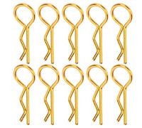 EVTSCAN Clip de Coquille de Voiture RC Rshape Metal Clips Clips Pins R Clips Long durée pour Les Jouets de Voiture télécommandée 10pcs adaptés à 1/5 1/6 1/8 1/10 RC Car (Gold)