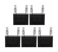 EVTSCAN CONNECTEUR Double FICHE Banane PLAQUÉ pour Fils D'HAUT-PARLEURS 5PCS (Black)