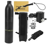 EVTSCAN Didep 0,5 L Cylindre d'oxygène sous-Marine sous-Marin reniflard pour plongée avec Sac de Rangement à soupape respiratoire (Cylindre d'oxygène Noir + Sac de Rangement Noir)