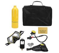 EVTSCAN Didep 1L Mini Mini Scuba Tank Diving Ensemble avec reniflard/soupape de Relief/Sangle/Lunettes de plongée/Adaptateur/Sac à Main (Jaune)