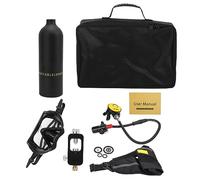 EVTSCAN Didep 1L Mini Mini Scuba Tank Diving Ensemble avec reniflard/soupape de Relief/Sangle/Lunettes de plongée/Adaptateur/Sac à Main (Noir)