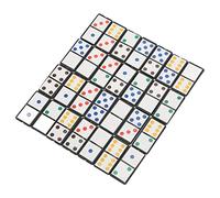 EVTSCAN Dot coloré Double Six Dominoes Set Game de Conseil en Plastique Portable pour l'apprentissage des Enfants