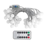 EVTSCAN Guirlande Lumineuse à 40 Boules LED, 19,7 Pieds, Lumières Suspendues Décoratives USB avec 8 Modes, Lampe Décorative Intérieure Et Extérieure, pour Demande en Mariage, Fête d'anniversaire