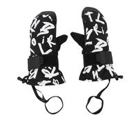 EVTSCAN Junior Skitens Graffitis Graffiti Black Double Layer Snowboard Mittens avec des gardes de Poignet pour Les activités de Plein air (M)