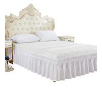 EVTSCAN Jupe de lit, Jupe de lit en Polyester élastique à Volants, cantonnière de Couverture Facile à Ajuster(King：78 * 80+15inch)