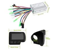 EVTSCAN Kit de Conversion de vélo électrique avec contrôleur de Moteur sans balais 15 A, 250 W, 350 W, écran LCD, avec poignée de Frein et accélérateur au Pouce
