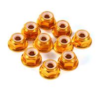 EVTSCAN Lot de 10 écrous en aluminium autobloquants M5 en nylon avec écrous hexagonaux dorés