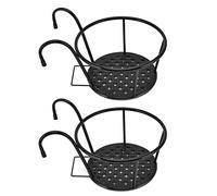 EVTSCAN Lot de 2 paniers de jardinières Suspendus - Support de Plante de Garde-Corps Suspendu en Fer Polyvalent pour Patio, Balcon, Porche