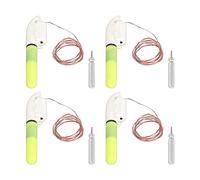 EVTSCAN Lot de 4 bâtons Lumineux de pêche à LED, Pointe de Canne à pêche, Alarme de Touche de pêche de Nuit à LED Verte (3 Lichter)
