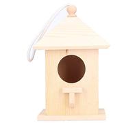 EVTSCAN Mangeoire en Bois pour Maison d'oiseaux, Fournitures de Jardin pour Animaux de Compagnie, pour Les Amoureux des Petits Animaux, à Suspendre en Plein air, Couleur pin, Bricolage,