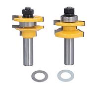 EVTSCAN Mèche de routeur à tige de 1/2 pouces, 2 pièces, porte pour le travail du bois, en acier au carbone, joints de fraise, taille Standard, matériaux durables, planches applica