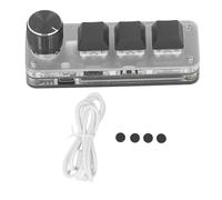 EVTSCAN Mini Clavier 3 Touches 1 Bouton Programmable USB BT Connexion Interrupteur Bleu Mini Clavier Mécanique, avec LED RGB