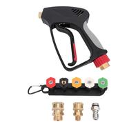 EVTSCAN Nettoyeur Haute Pression Pistolet Court 5000 PSI Connecteur pivotant Adaptateur M22-14 mm Pistolet pulvérisateur Haute Puissance 5 Buses pour terrasse de Voiture Portes en Bois