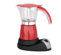 EVTSCAN Percolateur à café, Pot électrique Moka 300 ML/6 Tasses 480 W, cafetière de Cuisine Amovible en Acier Inoxydable(Rouge)