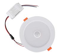 EVTSCAN Plafonnier LED avec capteur de mouvement, 12W AC85-265V Plafonnier LED Downlight Capteur de corps humain Lampe encastrée, pour salon de couloir intérieur à la maison(Blanc chaud)