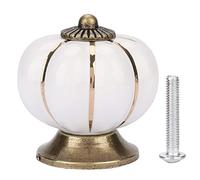 EVTSCAN Poignées en céramique, boutons de citrouille, poignée de style européen pour meubles de tiroir d'armoire de chambre (blanc)