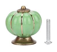 EVTSCAN Poignées en céramique, boutons de citrouille, poignée de style européen pour meubles de tiroir d'armoire de chambre(vert)