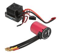 EVTSCAN RC Car Brushless Motor Motor ESC Combo Set Medggrade Pièces universellement compatibles Corque élevé Aluminium imperméable Aluminium pour 1/10 2s 3s Racing Black Red 4300kV de