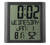 EVTSCAN TS-8608 Horloge murale électronique multifonctionnelle Compteur de température et d'humidité pour la maison