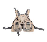 EVTSCAN Viete de pêche à la Mouche Multi-Poche Confortable Broutable Ajustement des Bandes réfléchissantes Portables de pêche pour Les Hommes (Beige)