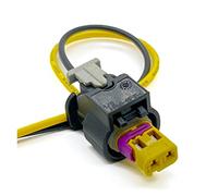 EVURU Connecteur électronique d'injecteur de Carburant Automatique à 2 Broches avec câble en Queue de Cochon 4F0973702A Compatible avec Golf Jetta Pas~at Polo A4 A6