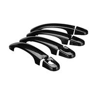 EVURU Couvercle de poignée de porte, Poignée de porte de voiture couvre garniture adaptée for VW Transporter T5 T6 2003-2009 poignées de porte extérieures de voiture ABS noir brillant/noir de carbone