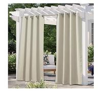 EVURU Rideaux D'extérieur Imperméables avec œillets Rideaux de Terrasse Opaque Balcon Protection Solaire Rideau Extérieur pour Jardin Gazebo Patio Porche Pergola Cour Vert 1 Pièce,172 * 244cm（W*H）