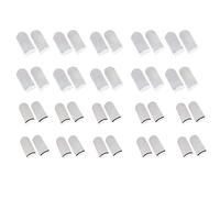 Evvmnaks 40 Pièces Gaming Finger Cots Verre Argent Fibre Téléphone Mobile Antidérapants Blanc