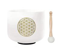 Evvmnaks 528HZ 8 Pouces Fleur de Vie Cristal Bol Chantant MéDitation Son Bain Son GuéRison Chakra Bol Chantant