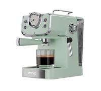EVVO Cafetière express intense rétro, 15 bars, finition vintage, corps en acier, espressos et cappuccinos, 950 W, double sortie, porte-filtres, réservoir de 1,5 l, chauffage rapide (couleur : vert eau