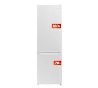 EVVO Combi No Frost Réfrigérateur 180 cm blanc F52, moteur Inverter, système de refroidissement Multi Air Flow, lumière LED intérieure, Smart ECO, Fast Cooling, efficacité énergétique E